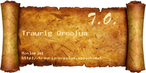Traurig Orsolya névjegykártya