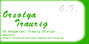 orsolya traurig business card